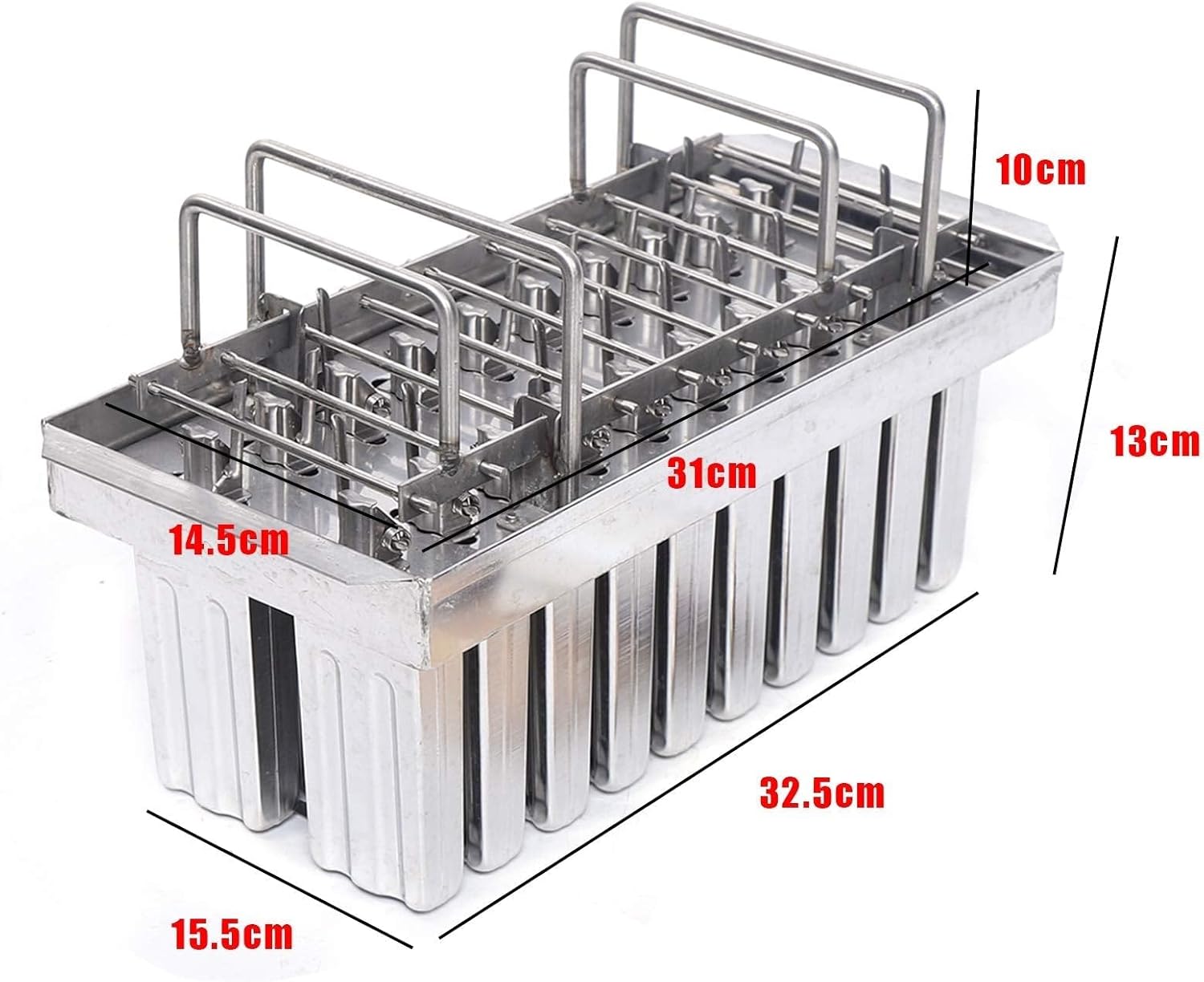 20Pcs Stainless Steel Ice Lolly Popsicle Molds Kit, Commercial Grade Ice Pop Molds, Frozen Popsicle Maker with Stick Holder, Single Cup Capacity 3oz, for Home, Ice Cream Shops and Cafes