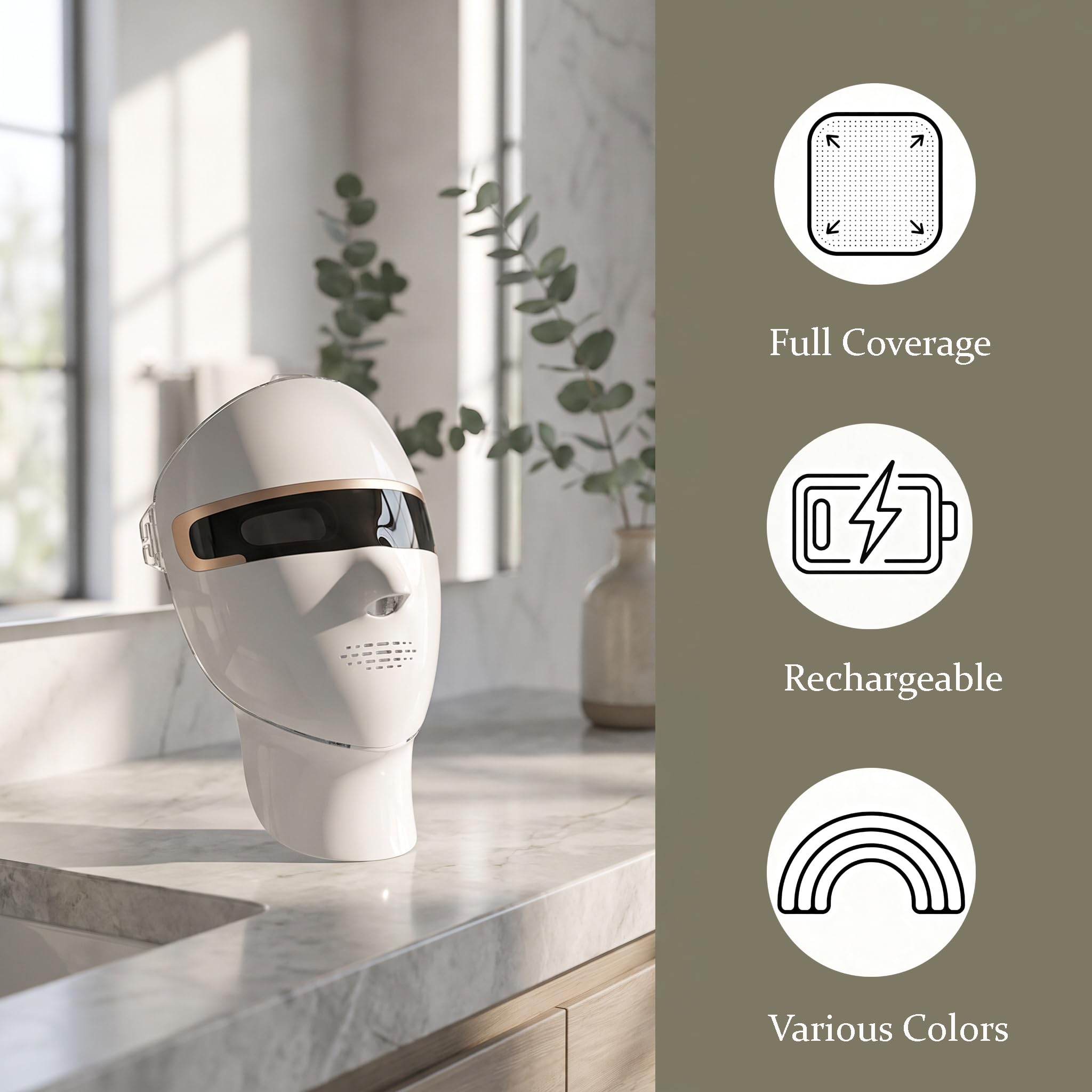 Elitzia Maschera terapia LED Rimovibile 2 in 1
