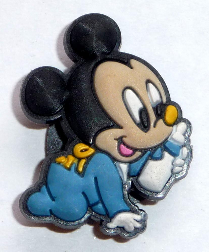 Baby Mickey Mouse w baby bottle crawling Disney JIBBITZ