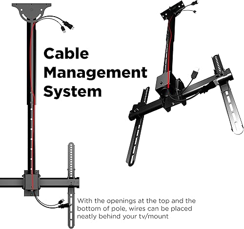 Miniatura 5 de Soporte de TV de techo, soporte giratorio colgante para TV para pantallas planascurvas, se adapta a la mayoría de pantallas de 32 a 65 pulgadas,