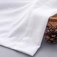 Vista 8 de Cortinas blancas estilo casa de campo de 108 pulgadas de largo para la sala de estar; juego de 2 paneles con pestaña trasera, bolsillo para barra