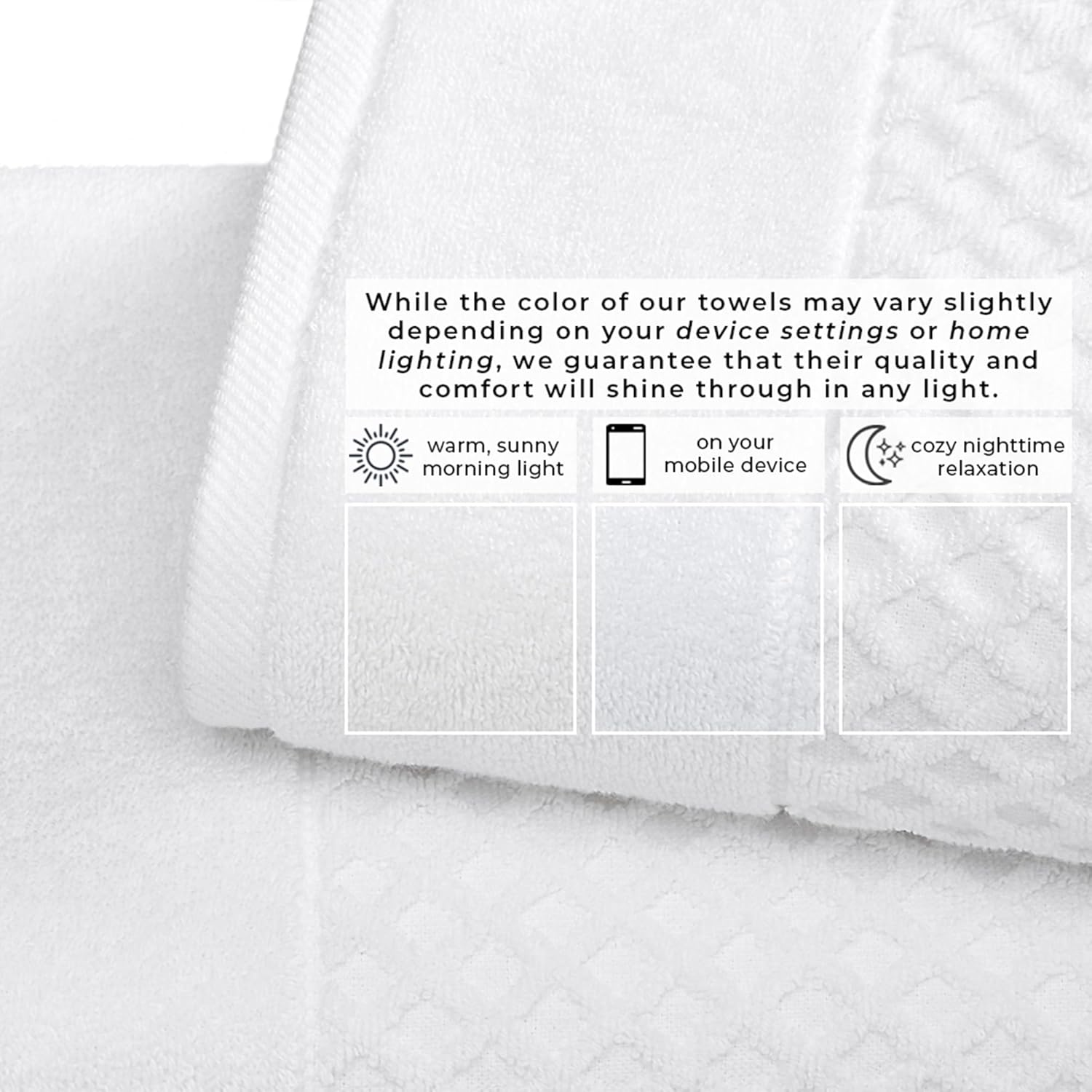 Great Bay Home Bath Towels - 100% Cotton 4 Pack 54x27 Bath Towel Set - Absorbent, Durable, Quick-Dry Towels for Bathroom (Optic White)