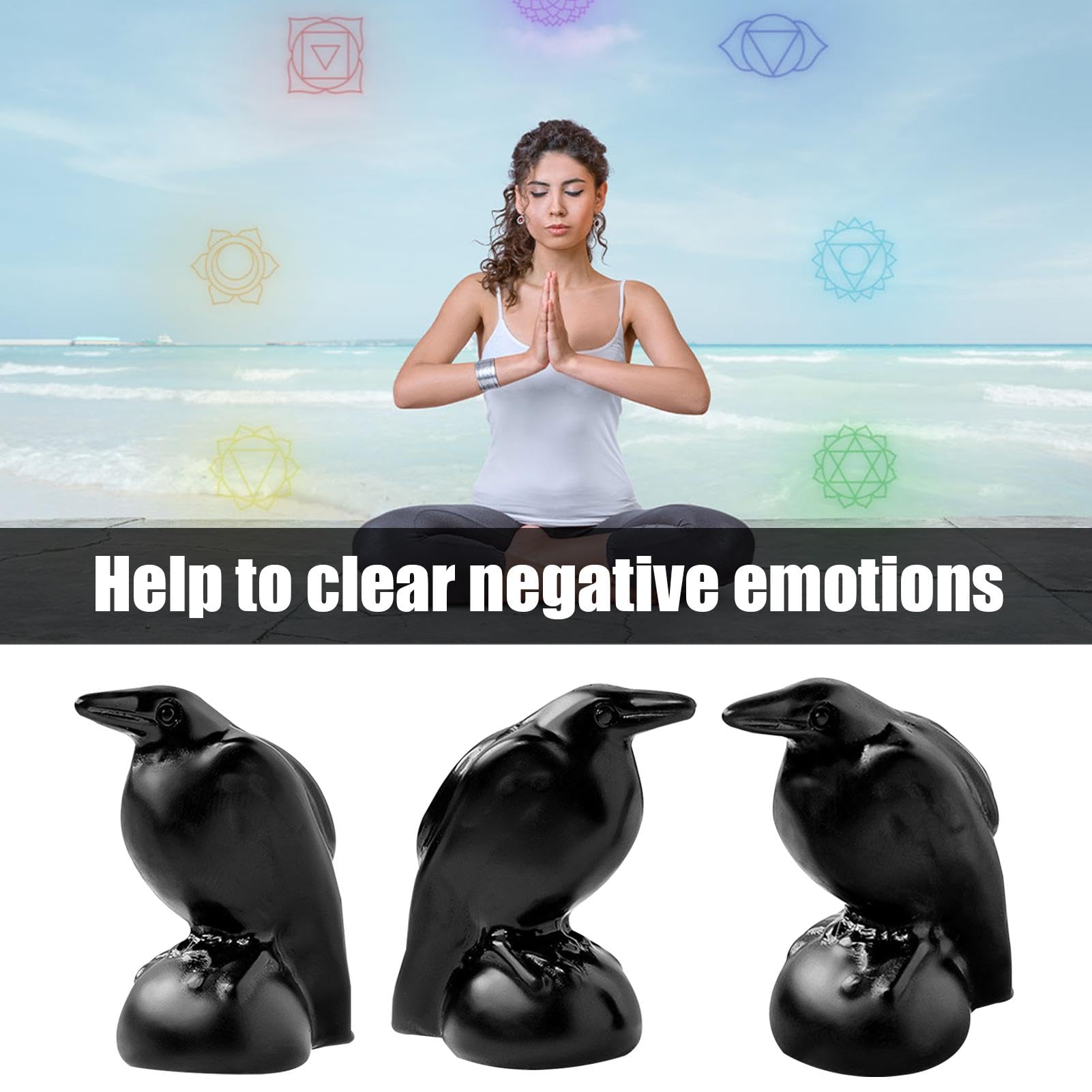 Amazon.co.jp: 黒いカラスの置物、家の装飾のためのカラスの彫像