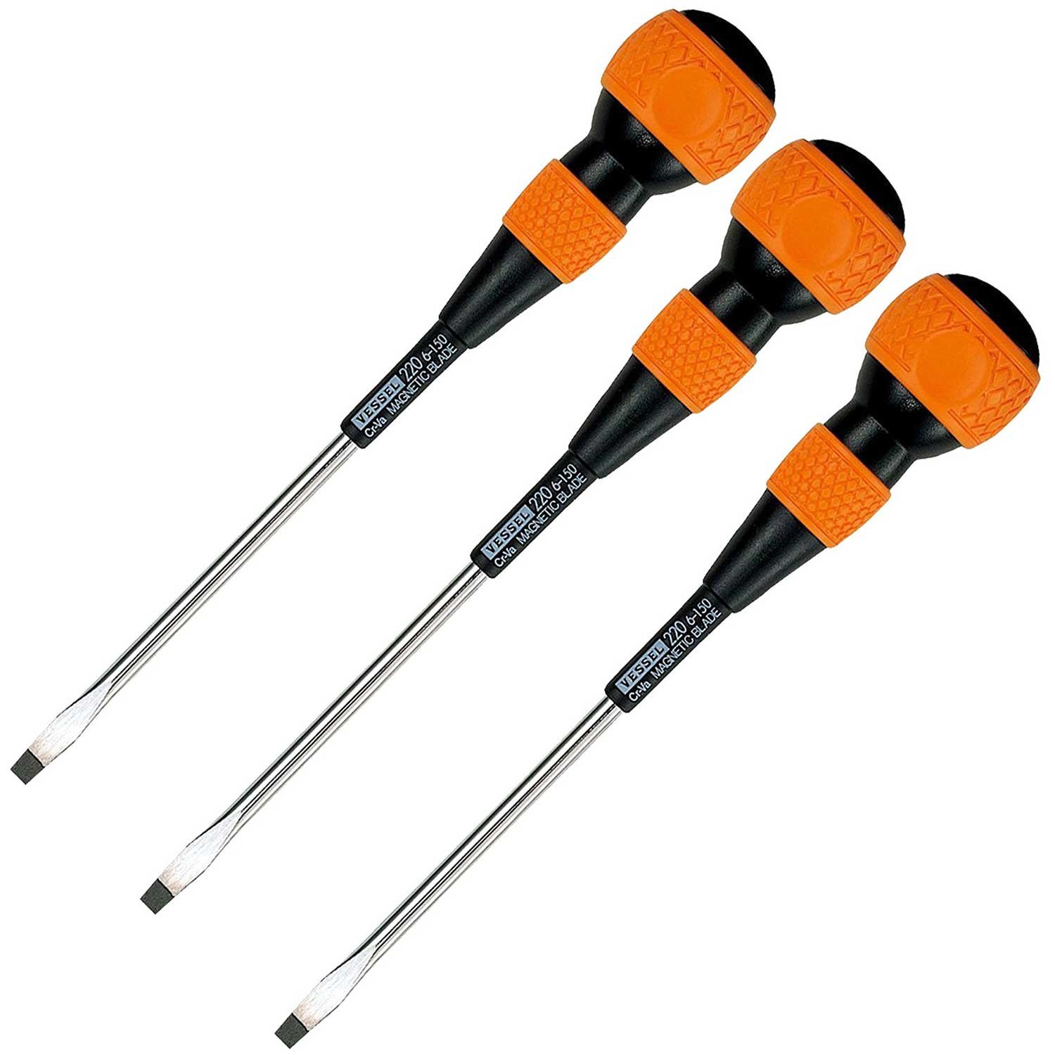Amazon.co.jp: VESSEL Ball Grip Screwdriver No. 220 Minus 6 x 150