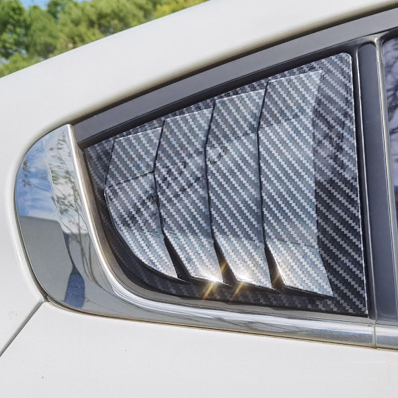2 sztuki do KIA K3 2013-2018 Tylne okiennice samochodowe żaluzje boczne osłony, osłony, wykończenia, akcesoria zewnętrzne ABS, B Carbon Fiber Look