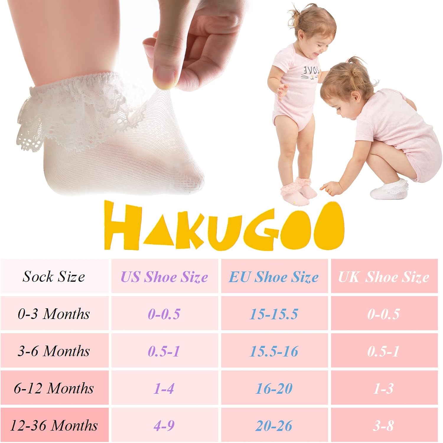 Baby Girl Lace Socks Eyelet Ruffle Socks 2/3/5/6 Pairs Princess Dress Socks Newborn Infant Toddler