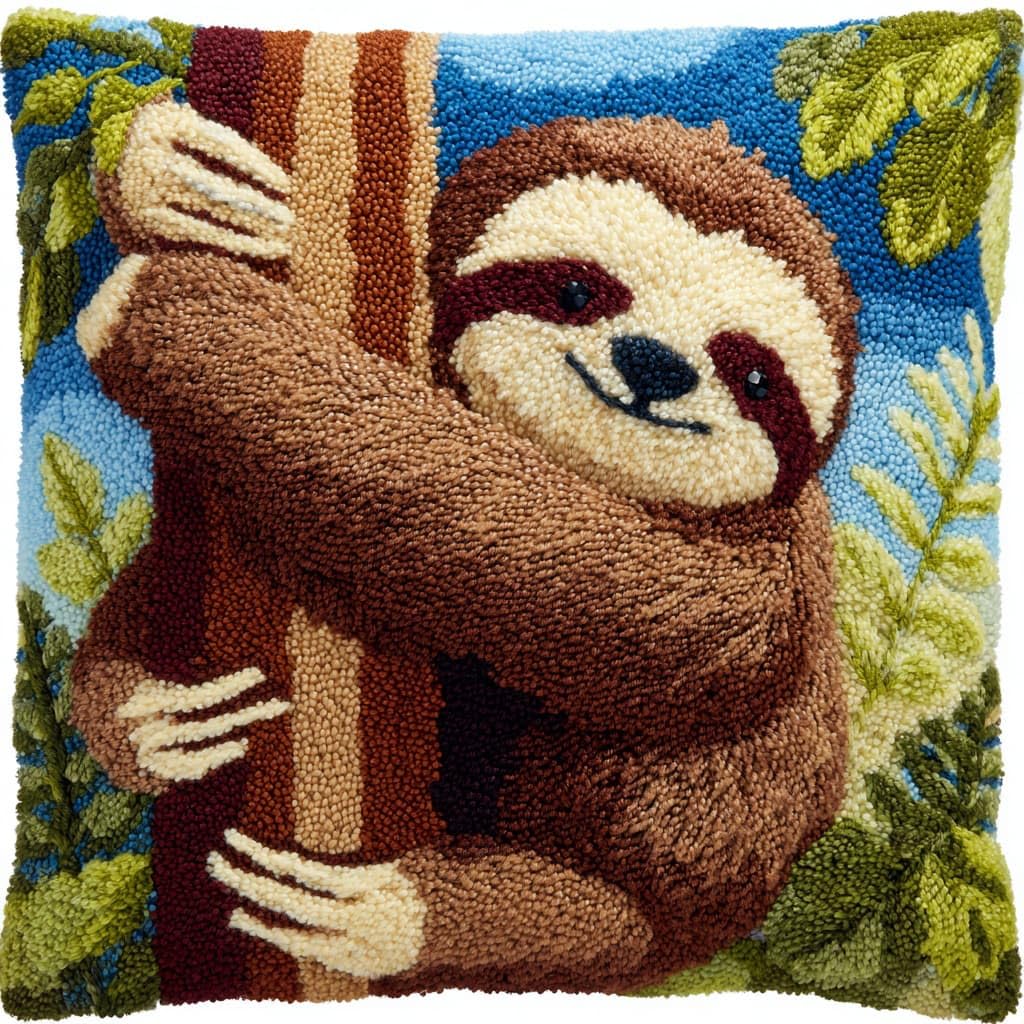 Henypt DIY Latch Hook Pillow Kit, Sloth