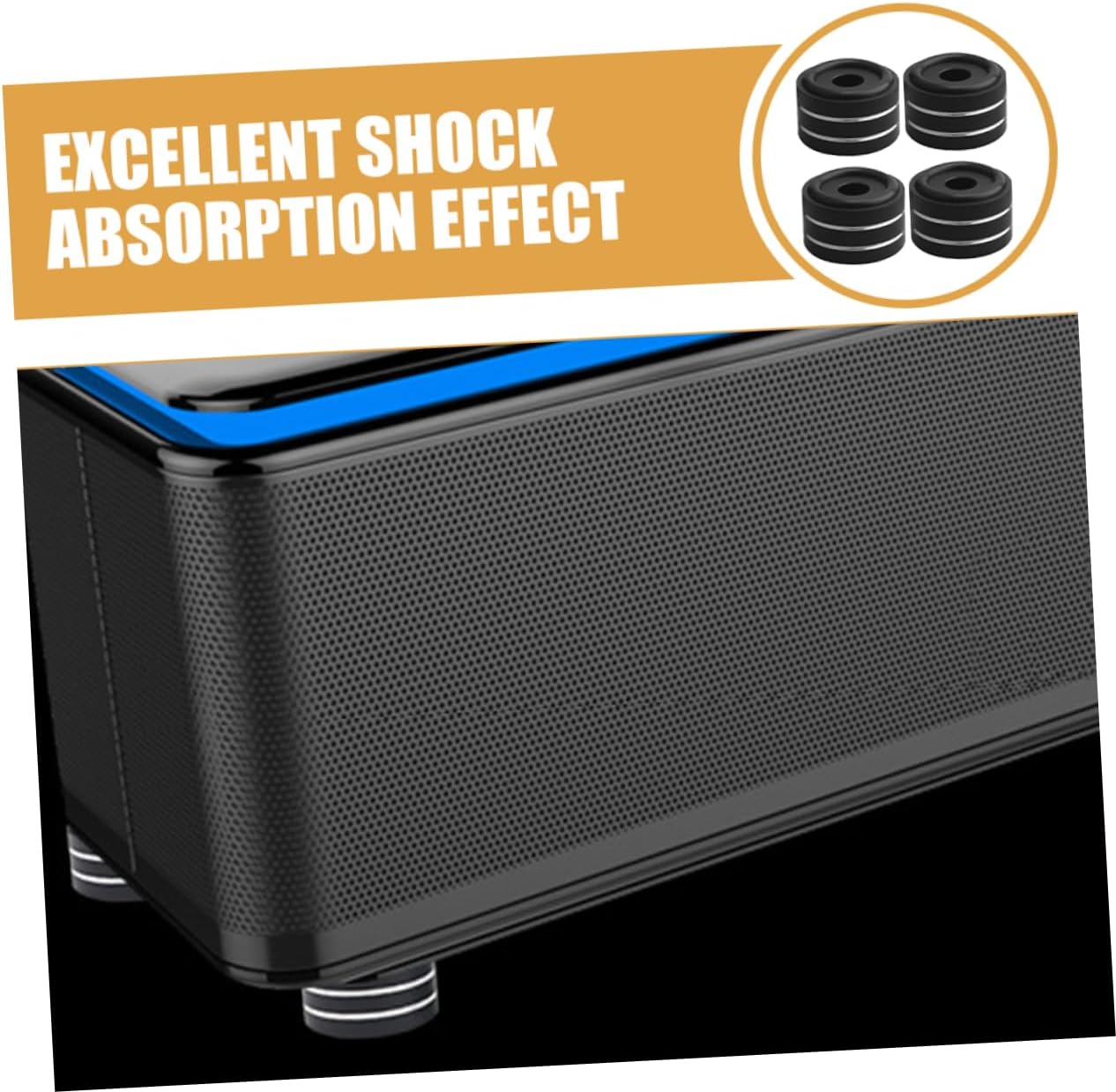 4pcs -Skid Speaker Feet Pads with Non- Rubber Isolation Cushions for Amplifiers and Speakers Reduction for Improved Sound Quality