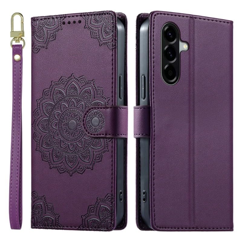 Étui Samsung Galaxy A16 et A26 5G violet en cuir avec porte-carte arrière