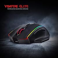 Vista 2 de Redragon M686 - Mouse inalámbrico para juegos, 16000 DPI con cableinalámbrico con sensor profesional, capacidad de potencia duradera de 45 horas