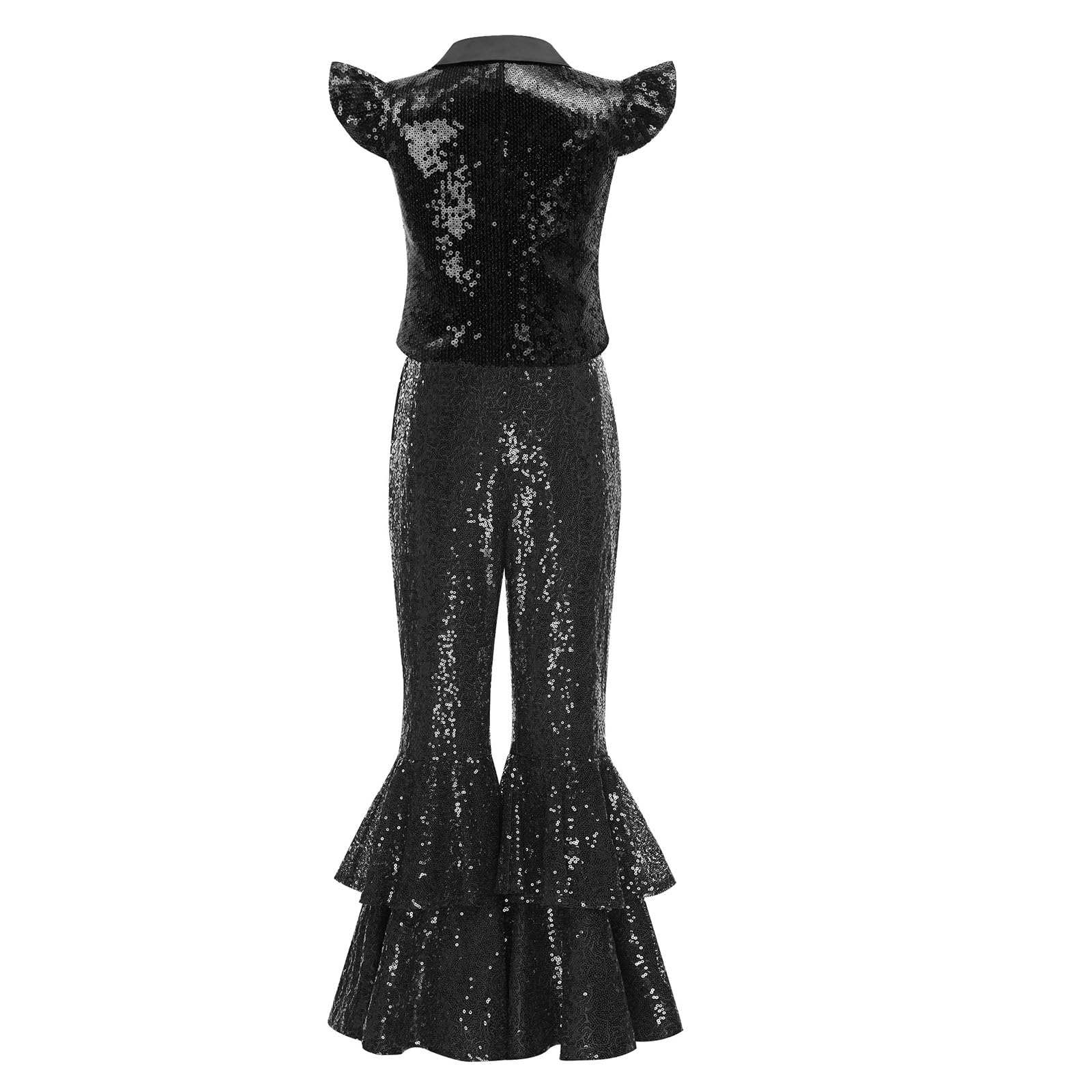 inlzdz Bambina Costumi Ballo Hip Hop Bambini Camicie Per Ragazze Giacca Corta Streetwear Abbigliamento Hip Hop Con Sequine Danza