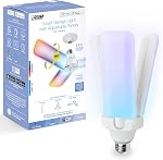 Feit Electric Smart LED Garage Light, 4000 Lumens RGBW Color Changing Deformable Panels, 2.4GHz WiFi App Control, Works with Alexa & Google, E26 Screw-in Ceiling Light for Garage ADJ4000/RGBW/LED/AG