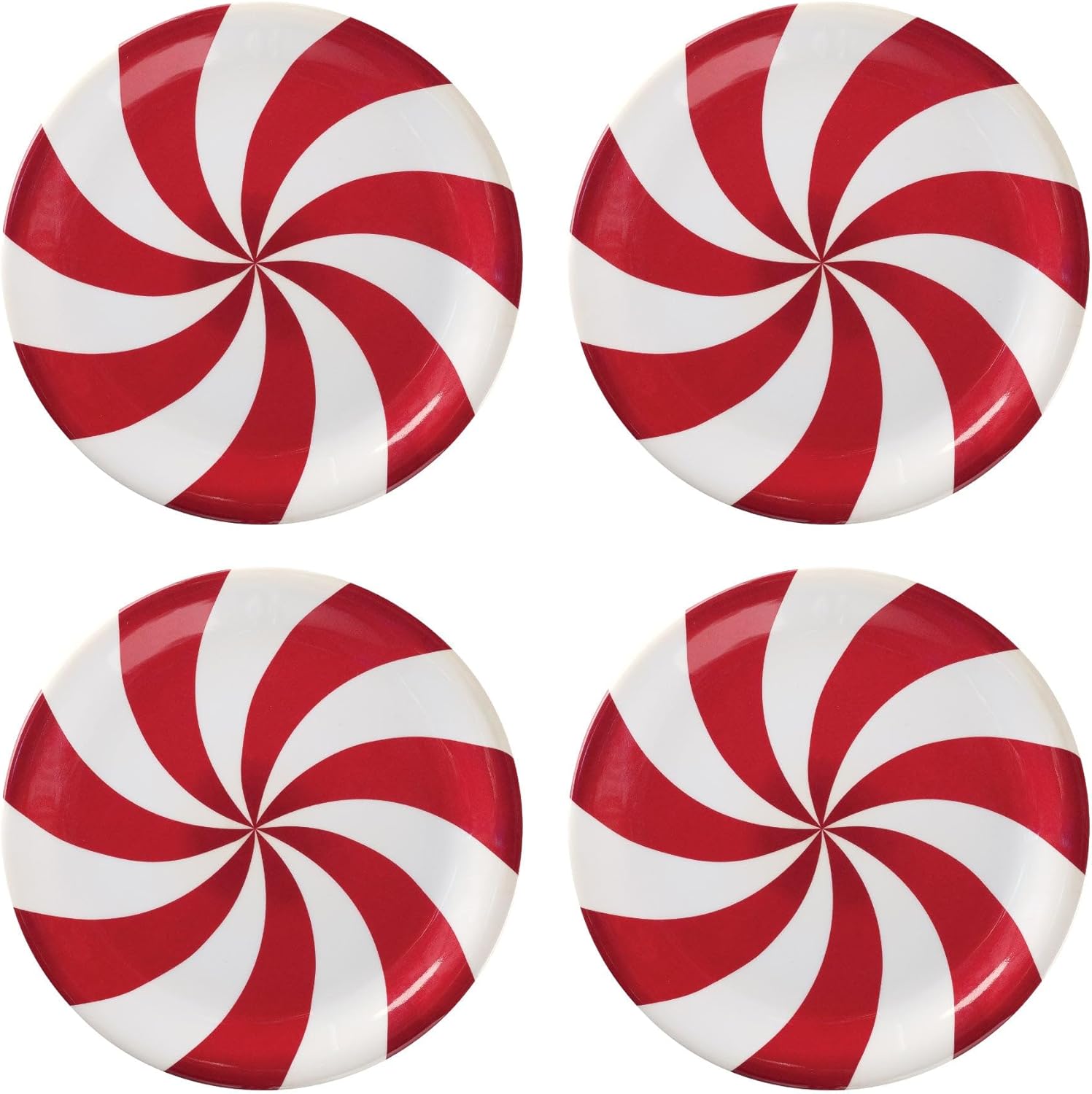UP UPware Indigo Melamine Round Dessert Plates, Small Serving Plates, for Appetizer, Snacks, and Side Dishes, Blue, 6.75 Inch, Set of 4