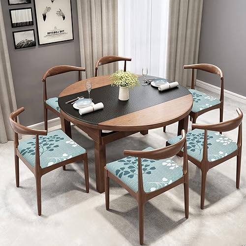 Miniatura 6 de FIGOOO Juego de 6 fundas elásticas para asiento de silla de comedor, de elastano, extraíbles, lavables, antipolvo, para silla de comedor (6