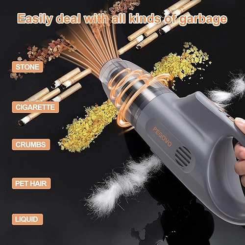 Miniatura 3 de PEGOVO Hand Vacuum Cordless Rechargeable-9000PA High Power Hand Held Vacuuming Cordless,Handheld Vacuum Cordless Cleaner Car Vacuum Cordless with
