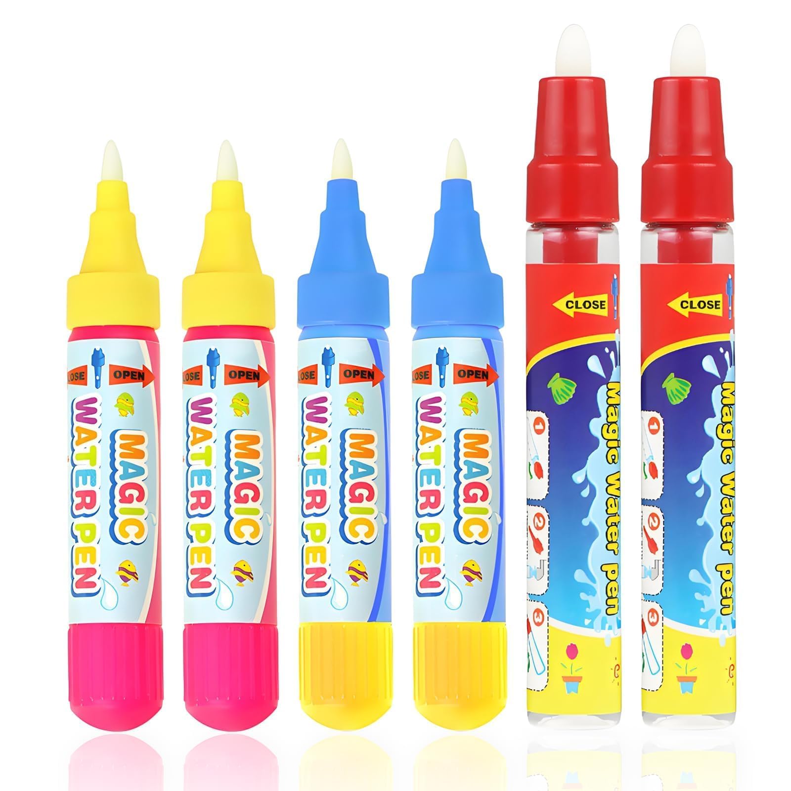 aieieii 6 Pcs Water Pens for Toddlers Replacement Set Reusable Water Creative Toddler Pens Inspire Childrens Creativity