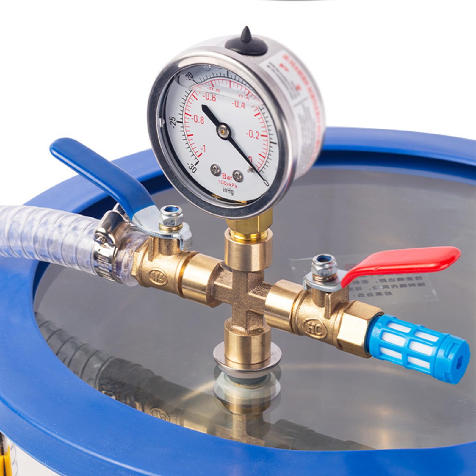 Cámara antiespumante al vacío, gran capacidad de 12L/18L/27L con tapa de cristal, medidor de vacío y silenciador, fundido de precisión para desgasificar siliconas y epoxis