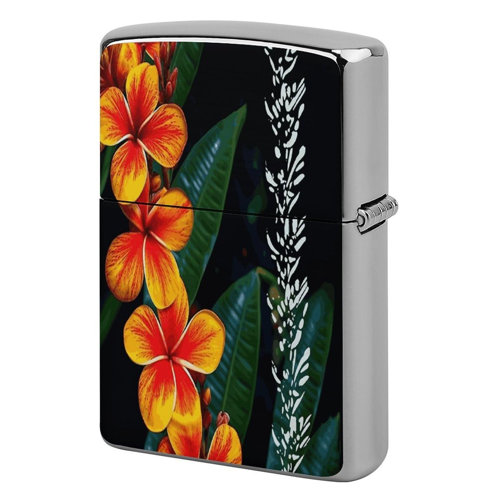 Fodpand Style Eye-Catching Hawaiian Flowers Metal Lighter Case Cover Lighter Sleeve