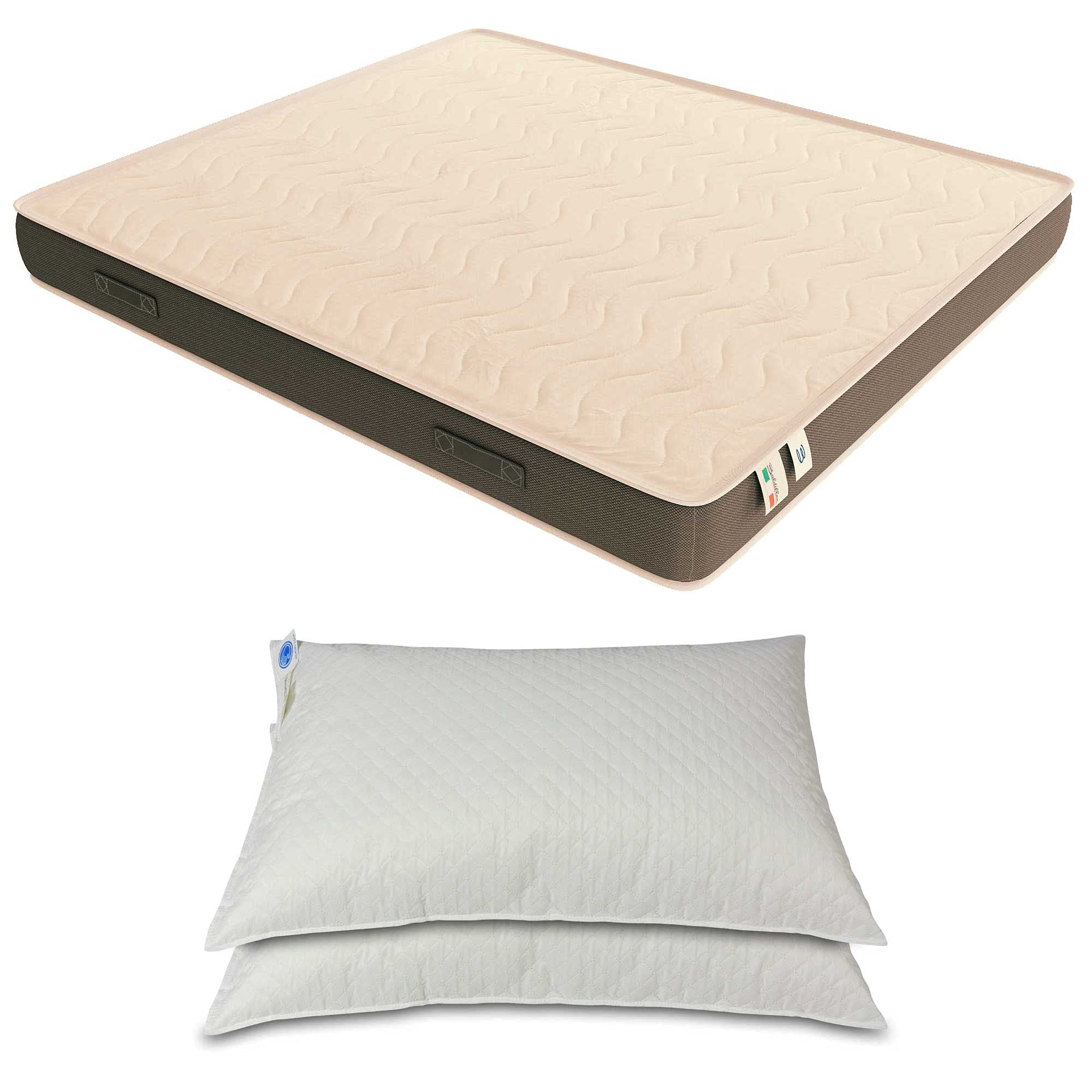 Baldiflex Materasso Waterfoam Alto 20 cm Matrimoniale Misura 160x190 cm Power con Rivestimento in Aloe Vera Fascia 3D Massaggiante, Traspirante