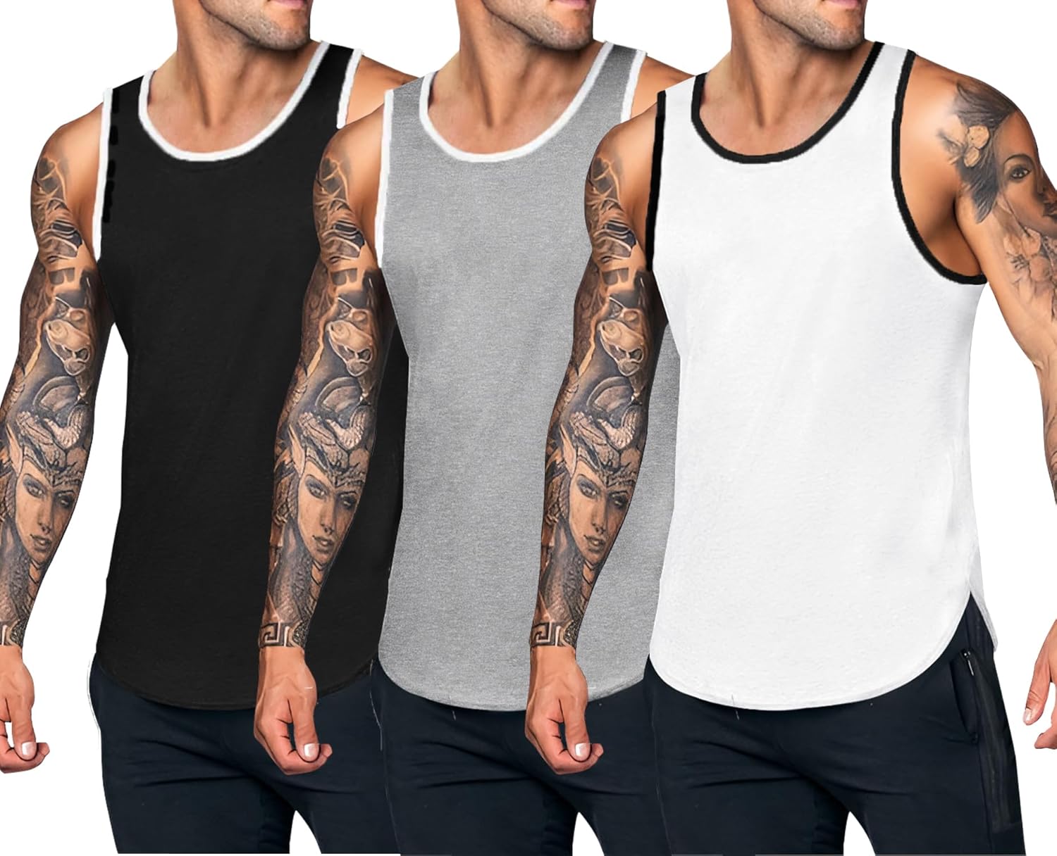 COOFANDY Tanktop voor heren, 2-pack, fitness, gym, vest, zomer, sport, training, onderhemd, mouwloze spiershirts, XL