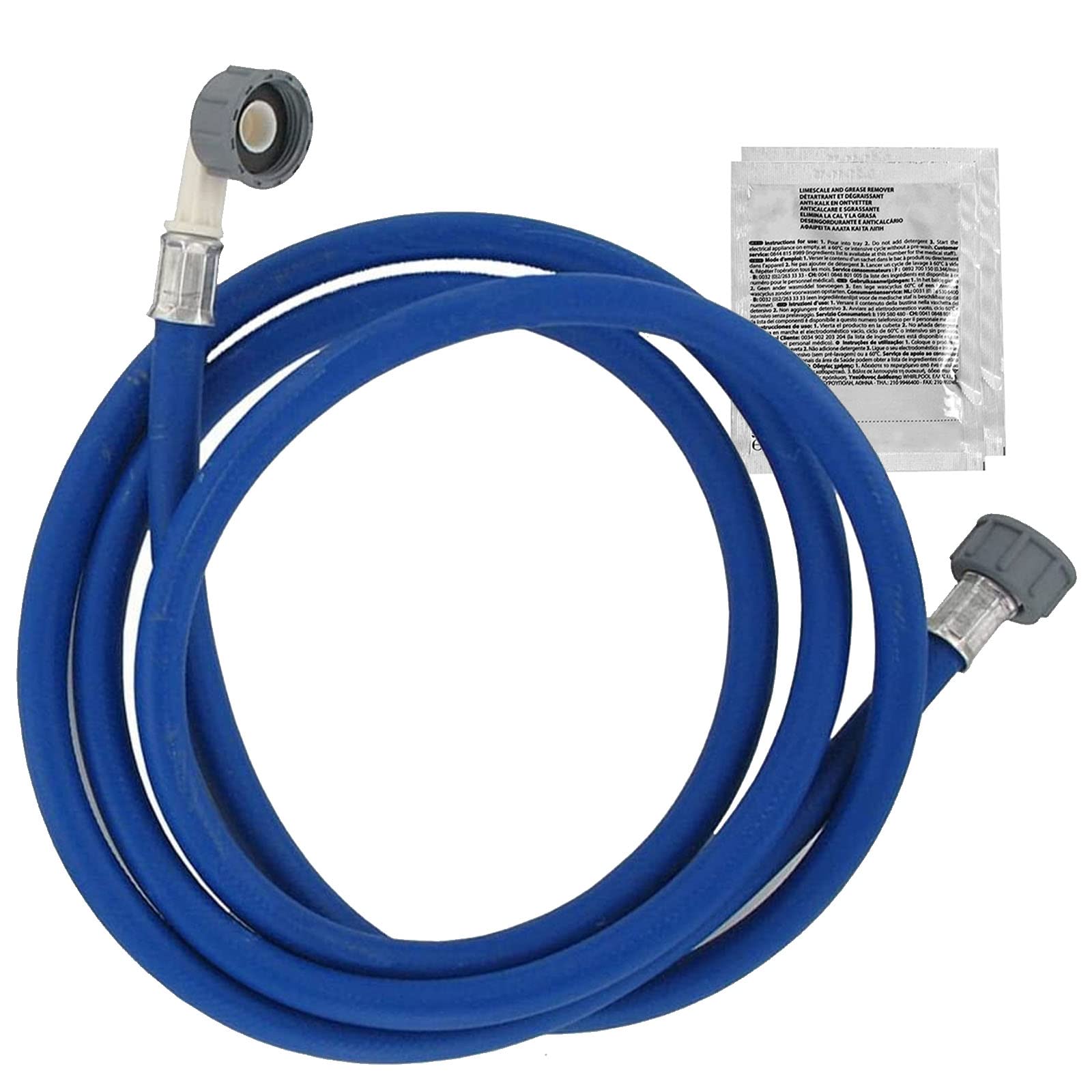 SPARES2GO Tubo Carico Lavatrice/Lavastoviglie 5m - Acqua Fredda, Con 2 Anticalcare - Adatto A Tutti I Modelli Standard