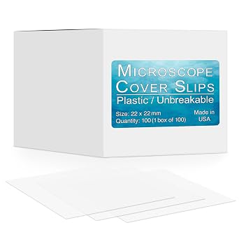 Raylabcon 20 40 5301 Disposable Plastic Microscope Coverslip Pack of 100