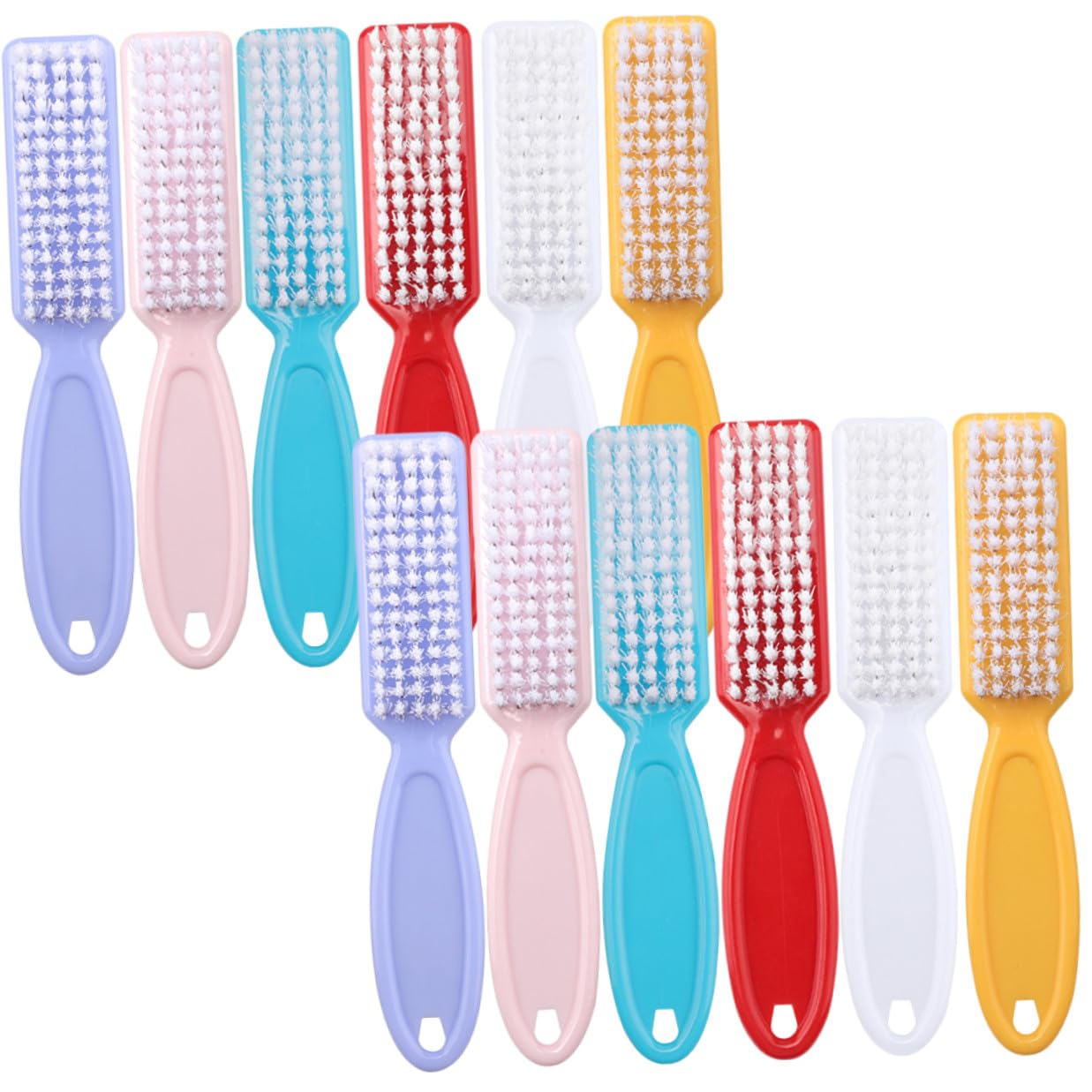 PRETYZOOM Spazzola per Pulizia Unghie 24 Pezzi, Plastico e Filo in PP, Facile da Impugnare, Non Graffia la Pelle, per Manicure in Salone e Viaggio