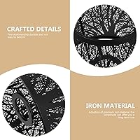 Vista 3 de Pantalla de sombra de árbol, 2 piezas, cubierta creativa de lámpara de hierro para mesa de piso E27, lámpara de araña decorativa hueca tallada