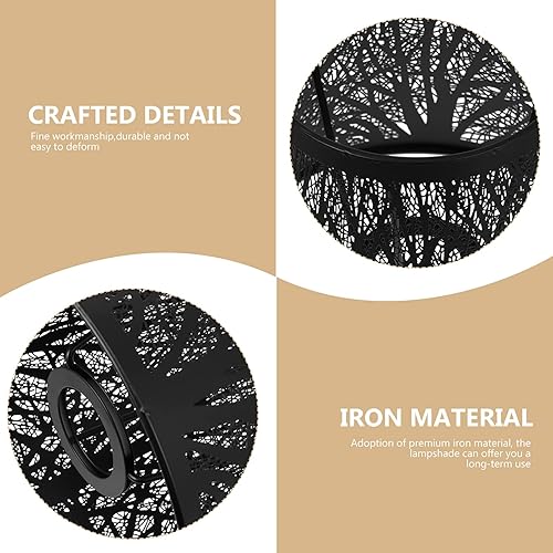 Miniatura 3 de Pantalla de sombra de árbol, 2 piezas, cubierta creativa de lámpara de hierro para mesa de piso E27, lámpara de araña decorativa hueca tallada