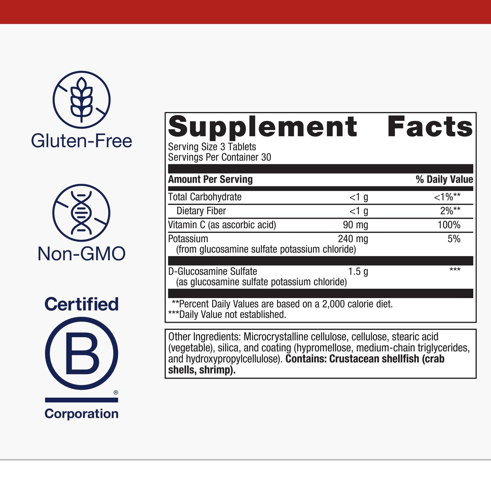 Metagenics Glucosamine Sulfate 1,500 mg, Joint Health Support, 90 Count — Amazon image 4