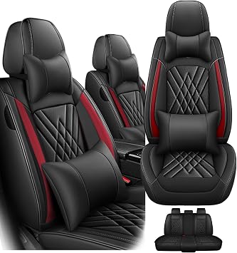 Car Seat Covers Fit for Toyota 4Runner 1999-2024 Black Red