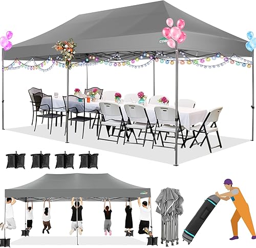 Miniatura 60 de COBIZI Tienda de campaña emergente portátil de 10 x 10 pies con 4 paredes laterales, toldo comercial resistente UPF 50+, toldo impermeable para todo