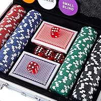 Vista 7 de Juego de fichas de póquer - 200 fichas de póquer con estuche de aluminio, fichas de 0.41 oz para Texas Holdem Blackjack