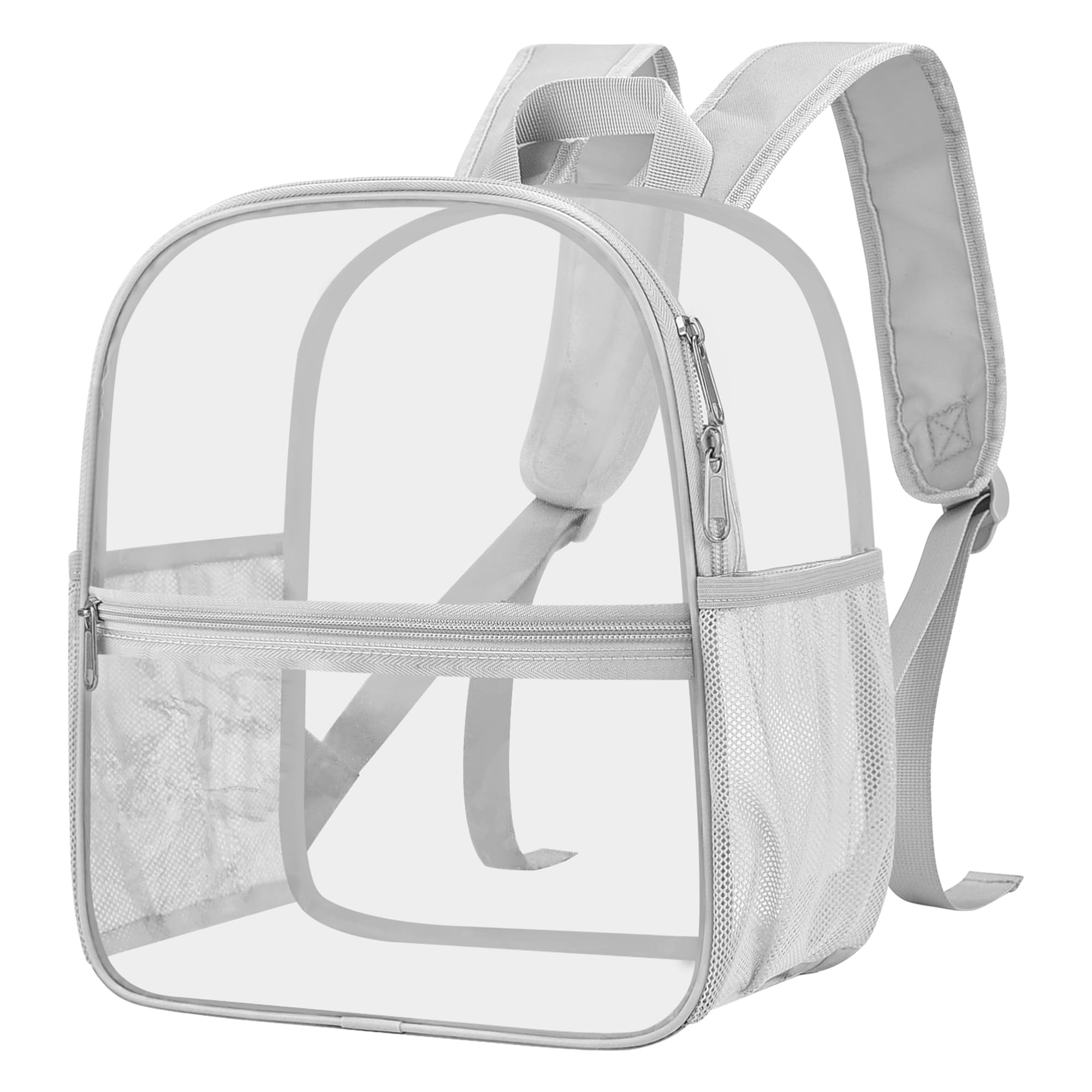 Oraben Clear Backpack for Stadium Events Sports Fan Backpack Stadium Bag | 12x6x11 in,Heavy Duty PVC Mini Small Clear Bag for Concerts, Sports,Work,Side Water Bottle Pocket