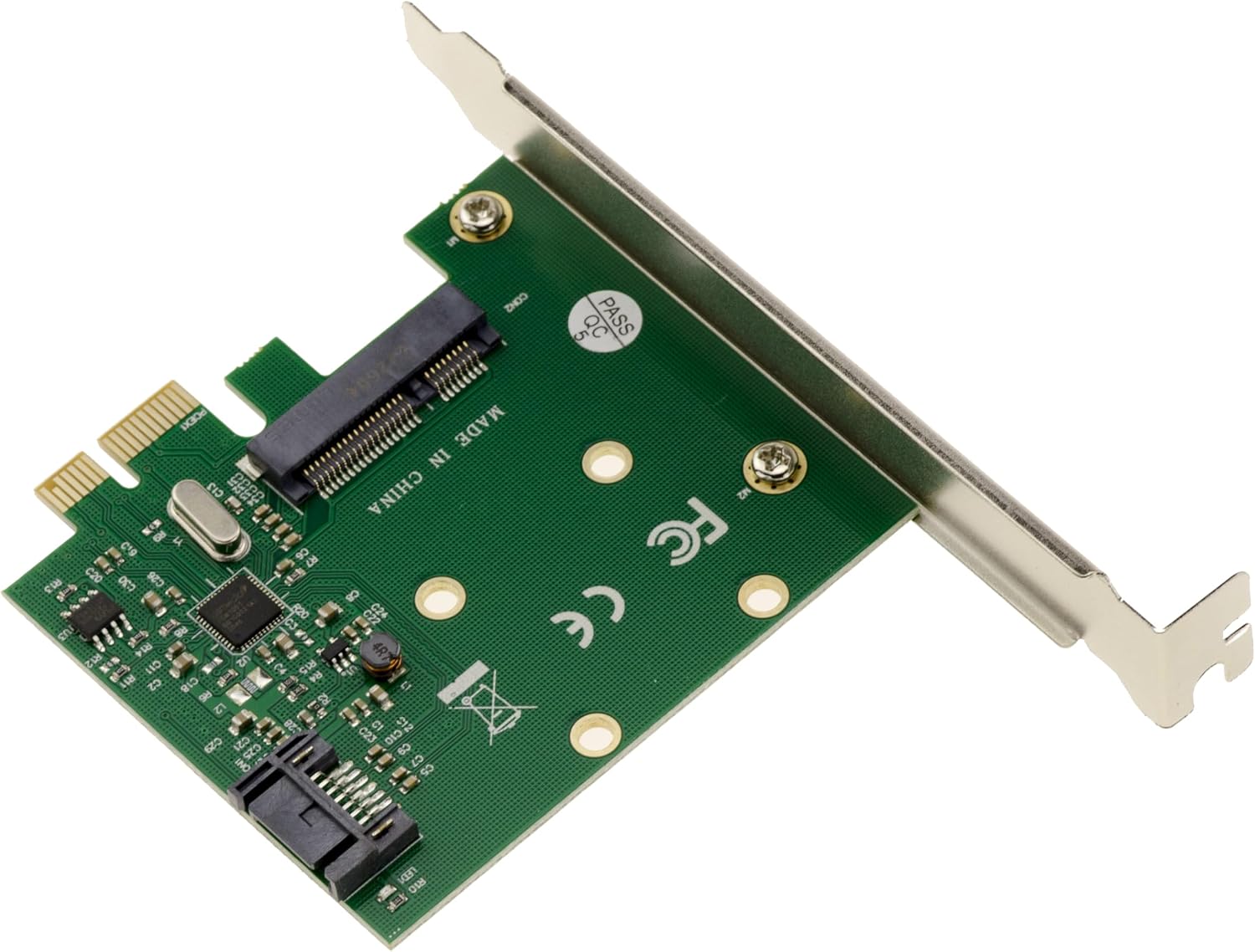 KALEA-INFORMATIQUE mSATA + SATA PCIe Controller Board - SATA 3.0/ 6GB Interface