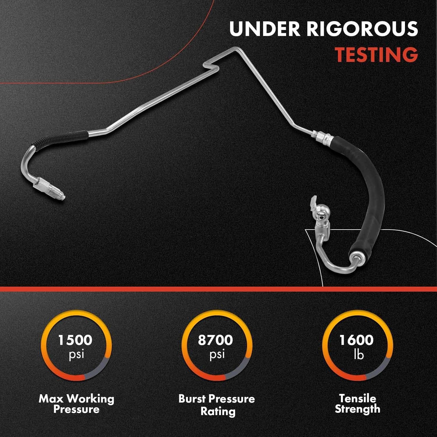 A-Premium Power Steering Pressure Hose Line Assembly Compatible with Infiniti G35 Nissan 350Z 2003 2004 2005 2006, 3.5L, with O-ring & Washer, Pump To Gear