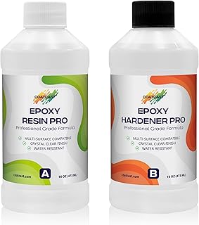 Epoxy Resin Pro 32 Oz Kit – Clear High-Gloss Finish for Coating Wood, Concrete, Stone & More | Strong, Durable, Self-Leveling | Perfect for Arts & Crafts, Table Tops & More!