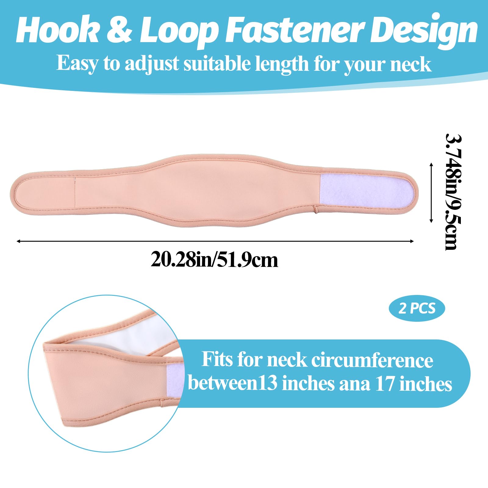 2 Pcs Castor Oil Neck Wrap Reusable Castor Oil Wrap Thyroid Castor Oil Neck Wrap Adjustable Caster Oil Packs Soft Comfort Castor Oil Pack Wrap Organic Cotton