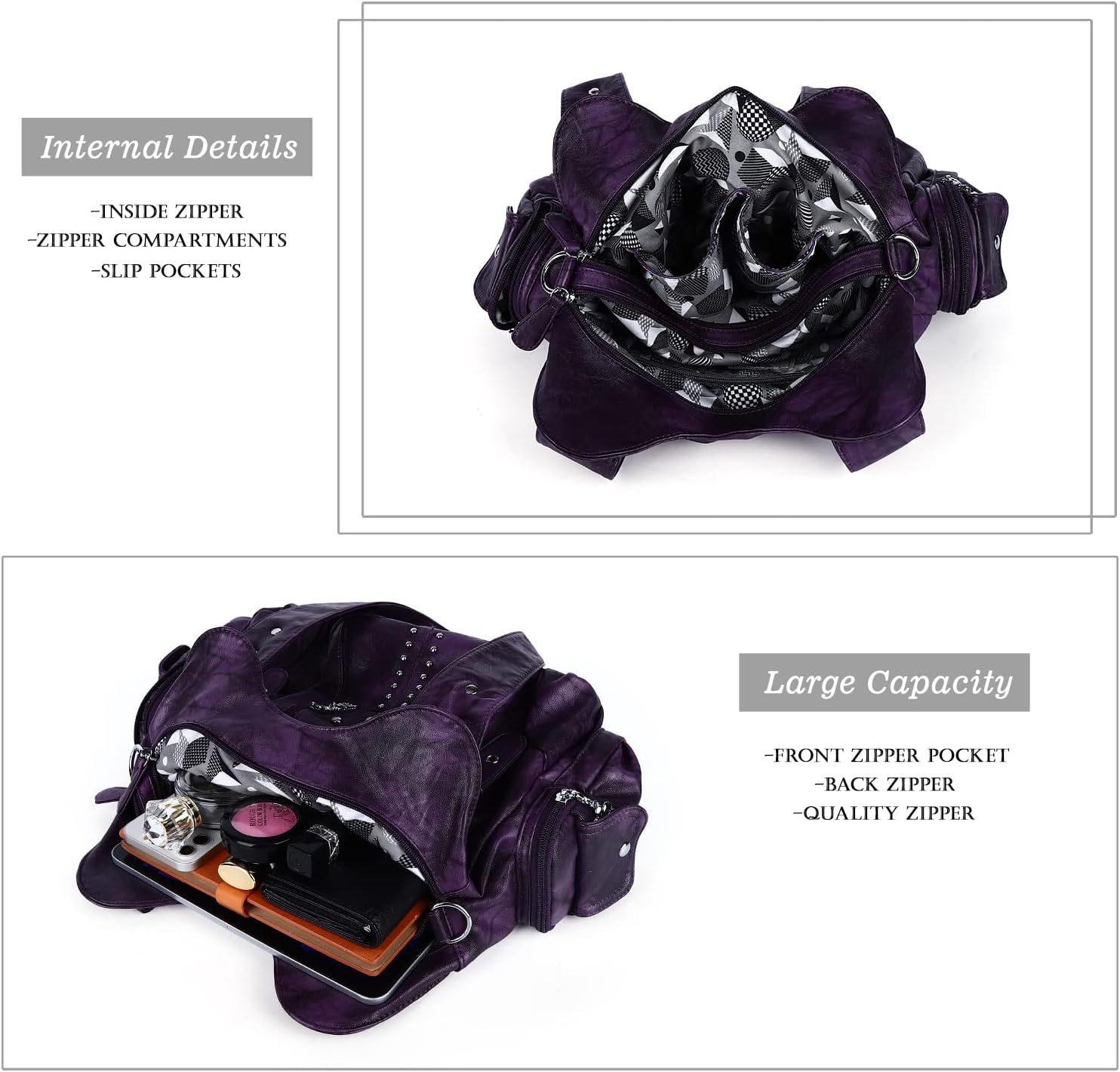 Angel Kiss Purses for Women Soft PU Leather Large Hobo Bags for Women Shoulder Bag | Soft, PU Leather, Large, Soft, PU Leather, Large - Image 6