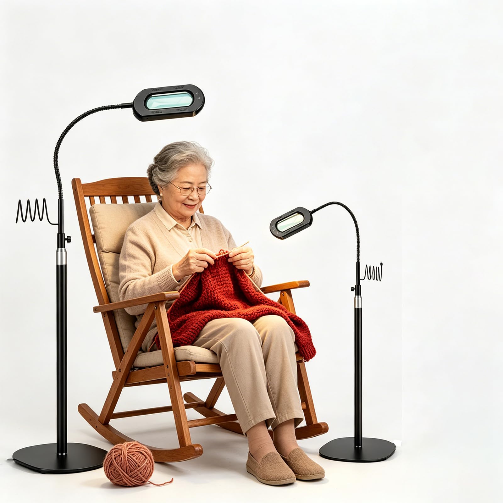Lupa de 10 aumentos con luz y soporte, lupa 3 en 1 con luz LED, 5 modos de color, regulable, manos libres, flexible, cuello de cisne para leer, manualidades, pasatiempos, costura, trabajo cercano