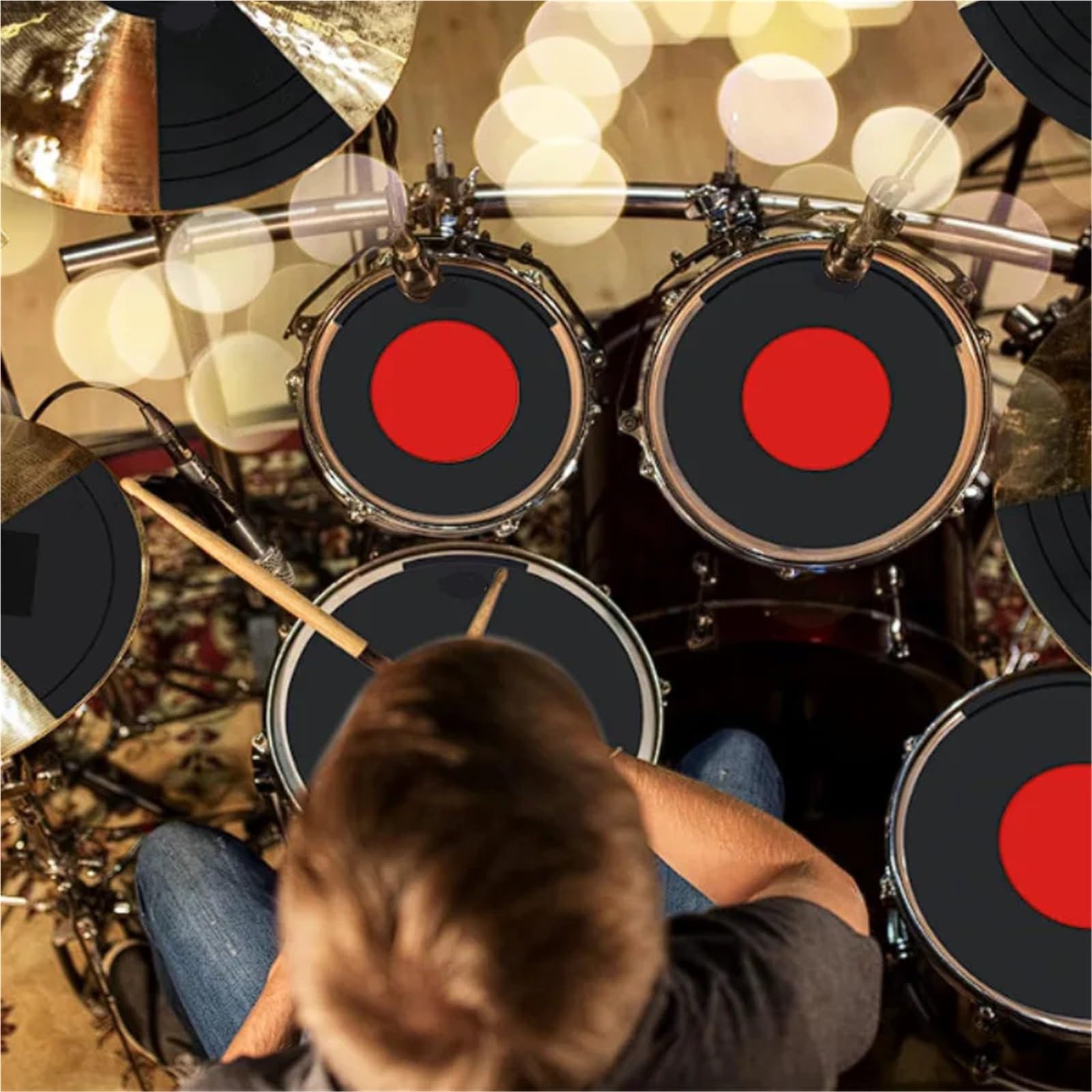 Almohadillas para Práctica de Batería Almohadilla de tambor silenciosa silicona, instrumento Musical silenciado Denoise que absorbe los golpes engrosado para control de tono(Kick Drum Pad)