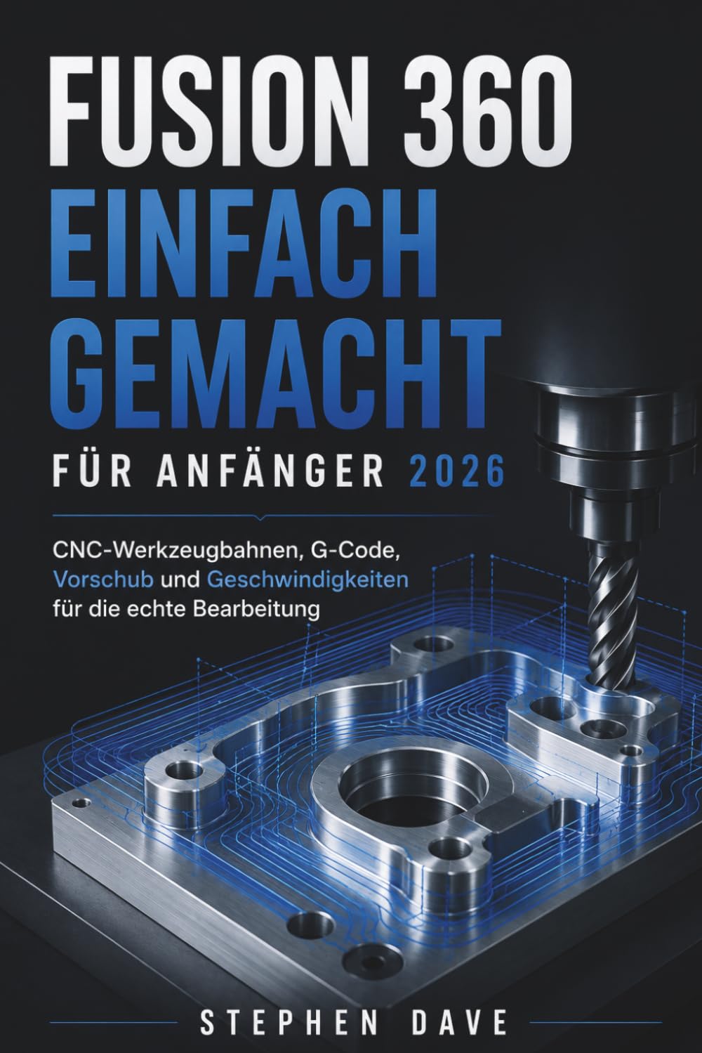 FUSION 360 EINFACH GEMACHT FÜR ANFÄNGER 2026: CNC-Werkzeugbahnen, G-Code, Vorschub und Geschwindigkeiten für die echte Bearbeitung