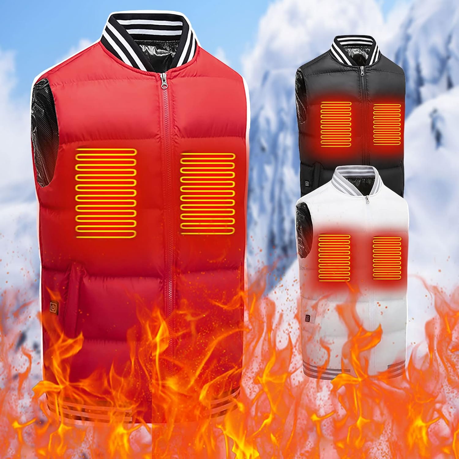 USB Heated Vest for Men/Women Electric Heating Jacket Heated Waistcoat Body Warmer Jacket Heated Gilet Coat