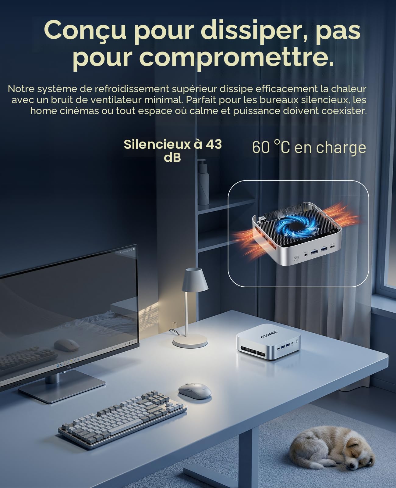 ACEMAGIC Kron Mini K1 Mini PC, AMD Ryzen Embedded R2544 (4C/8T,3.7 GHz), 8Go DDR4 256 Go SSD W-11 Pro Mini Ordinateur de Bureau, Triple écran 4K/WIFI5/BT4.2 pour Éducation/Bureau