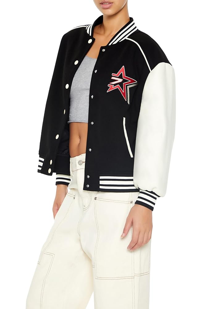 Amazon.com: Forever 21 Women's Star Girl Varsity Letterman
