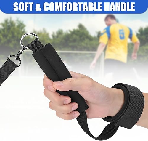 Miniatura 8 de TOBWOLF 2 unidades de entrenamiento de fútbol, red de entrenamiento de retorno de fútbol para pelota de tamaño 3, 4, 5, manos libres, ayuda de