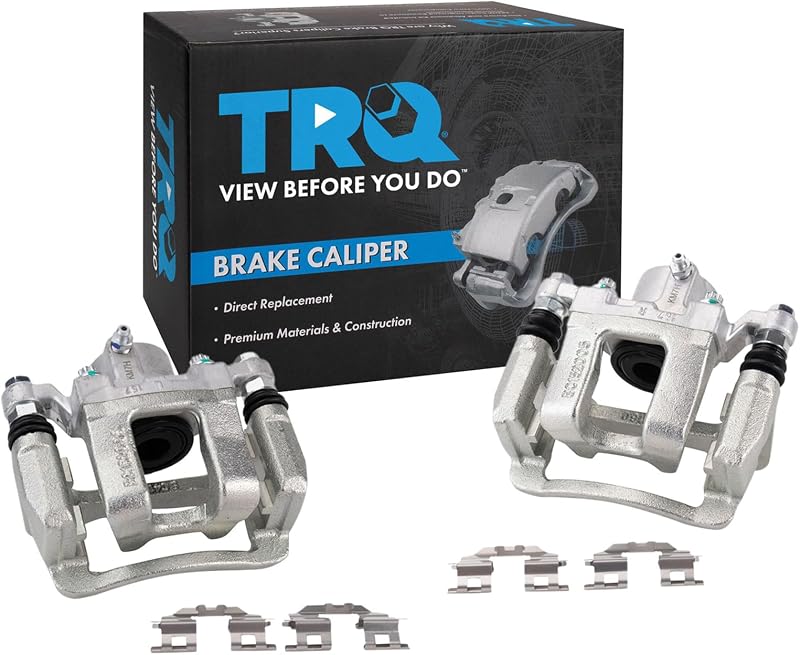 Kit de pinças de freio traseiras TRQ esquerda e direita com suportes – 2 peças