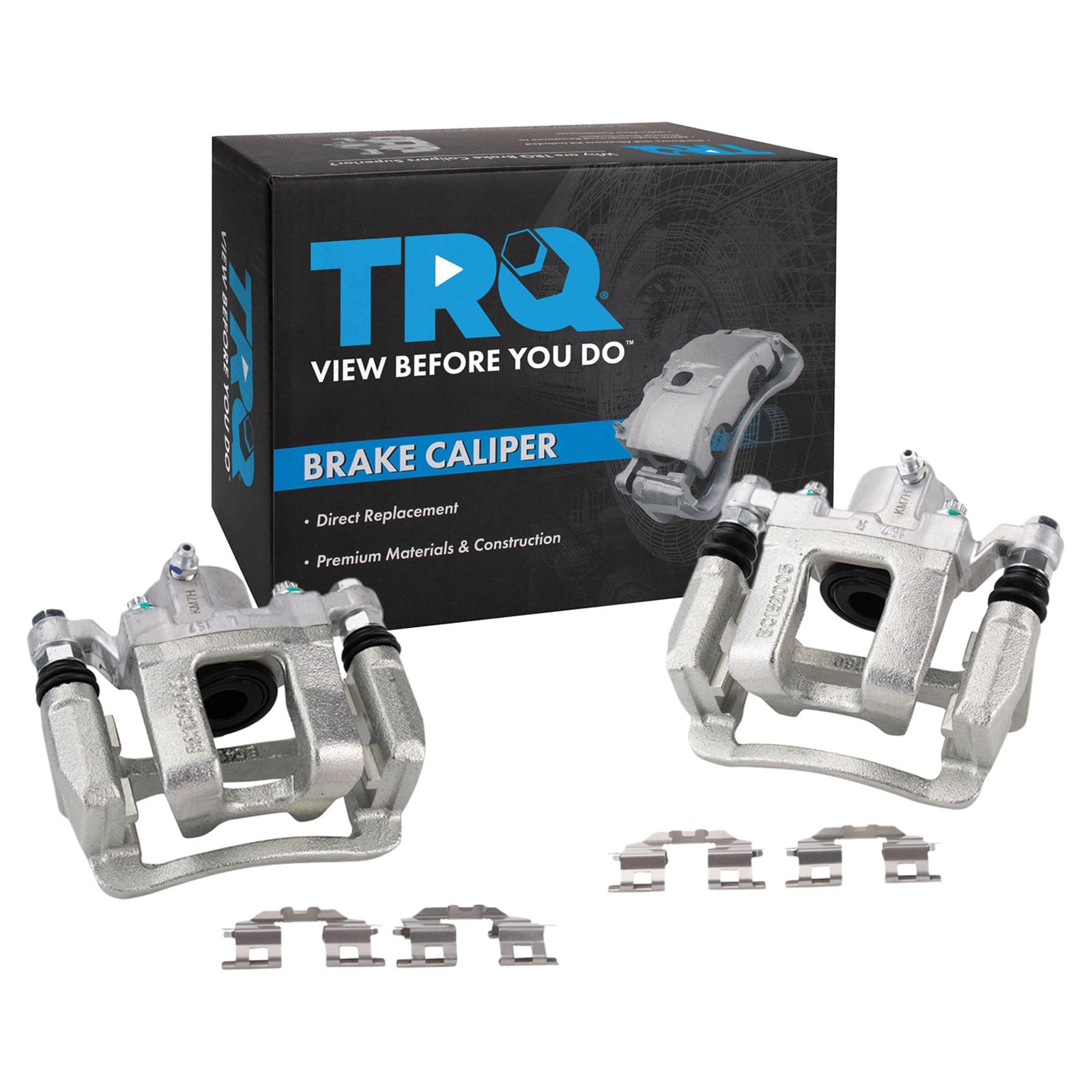 TRQ Rear Left and Right Brake Caliper Set Caliper Brackets