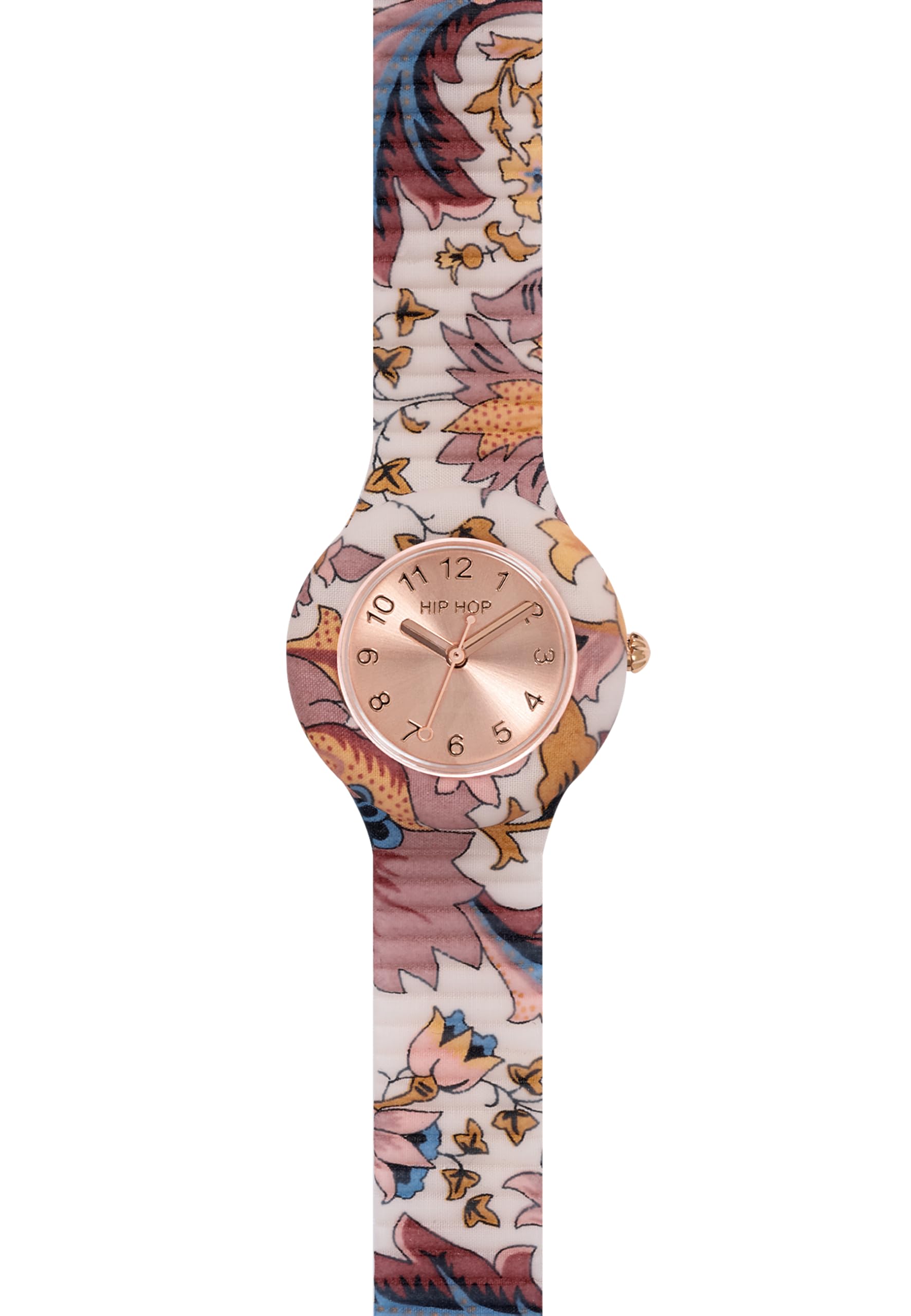 HIP HOP, Collezione Flora, Orologio Donna con Movimento al Quarzo, Cinturino in Silicone Ipoallergenico e Tessuto Liberty London, Cassa 32 mm, Resistente all’Acqua