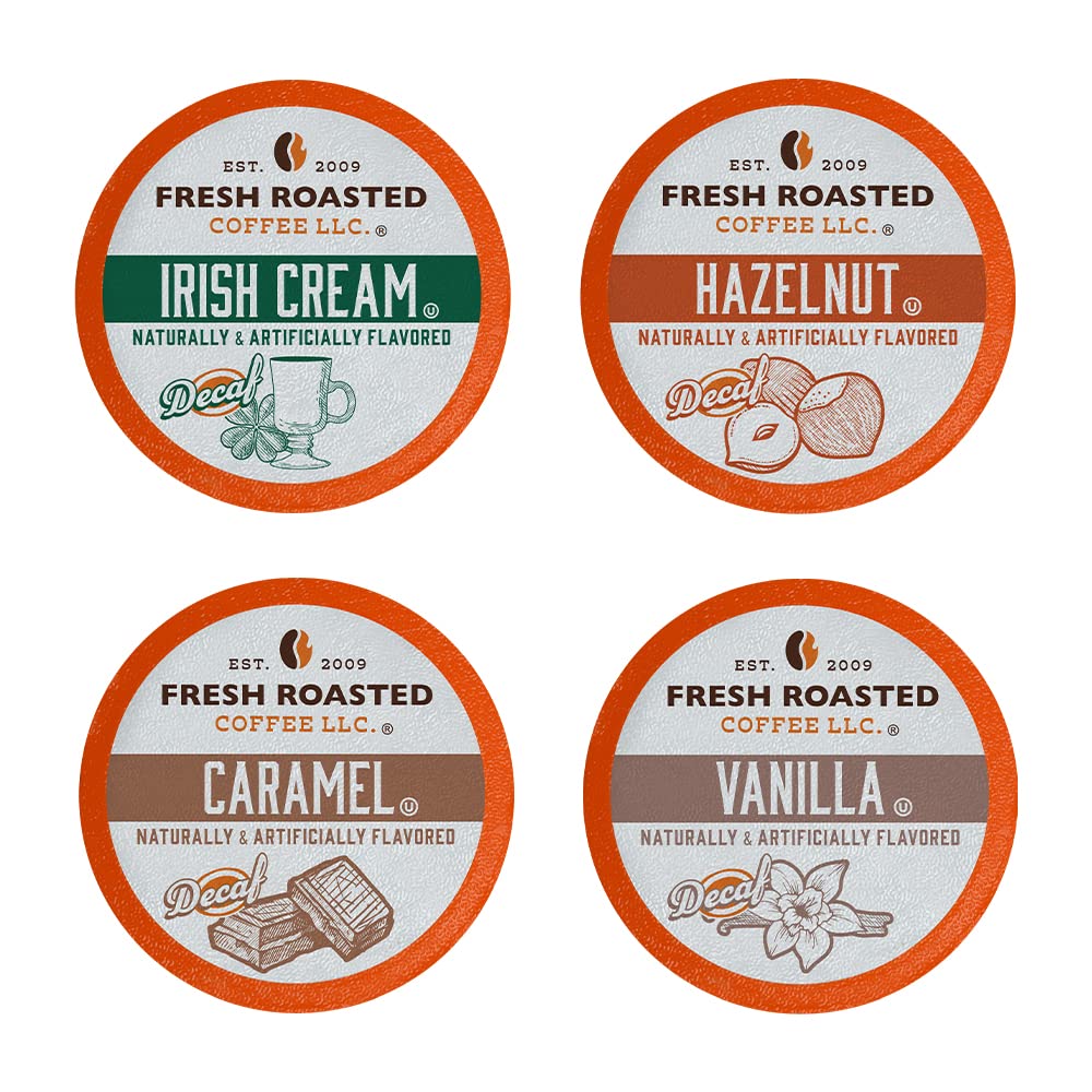 Fresh Roasted Coffee, Decaf Traditional Flavors, Flavored Coffee Pod Variety Pack, K-Cup Compatible, 24 Count